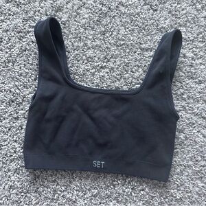 SET Active charcoal ribbed sports bra